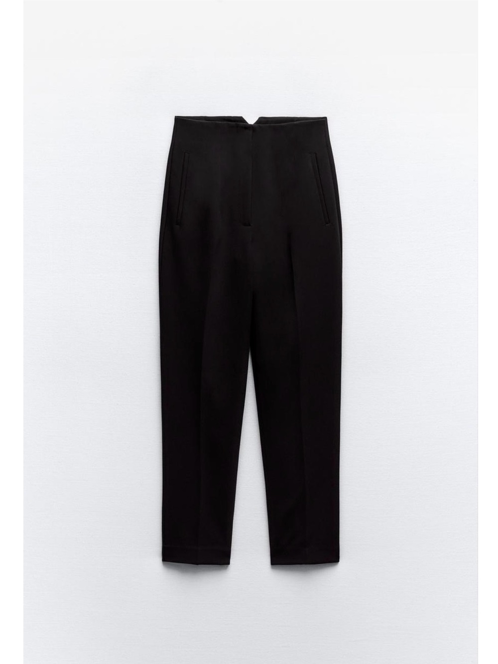 Zara Black High-Waist Tapered Trousers